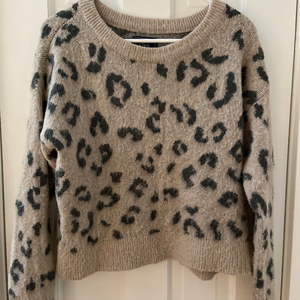 Oversized Leopard Print Sweater